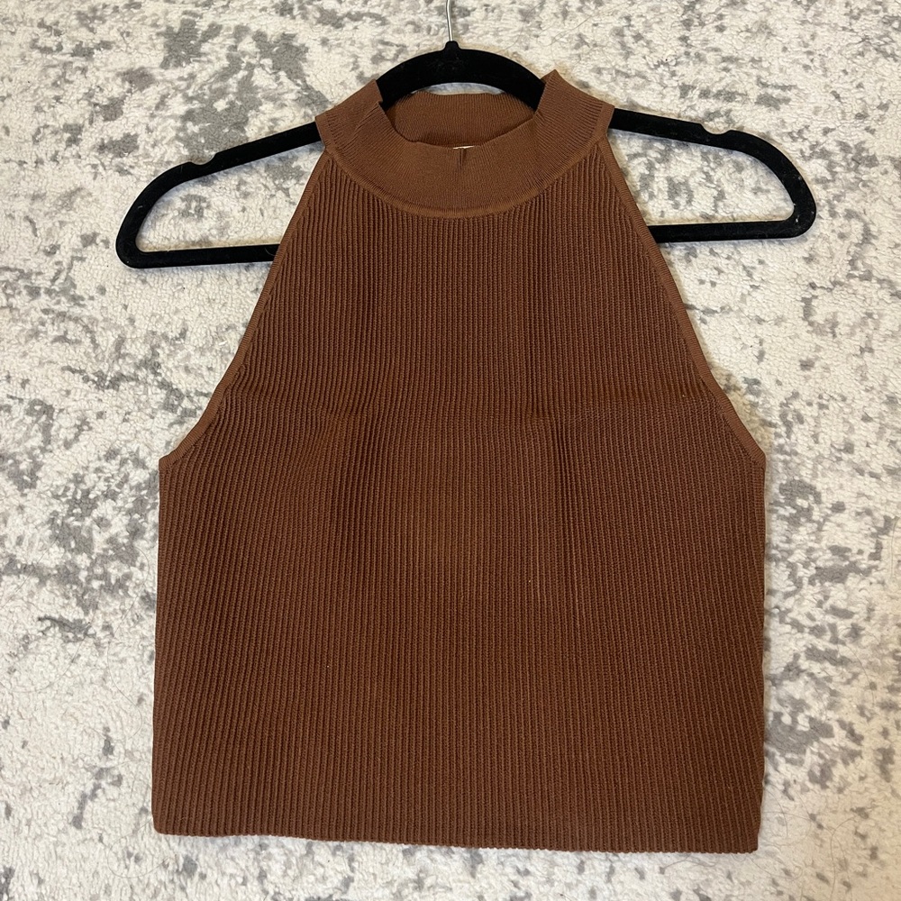 Aritzia Sculpt Knit Mockneck Halter Top